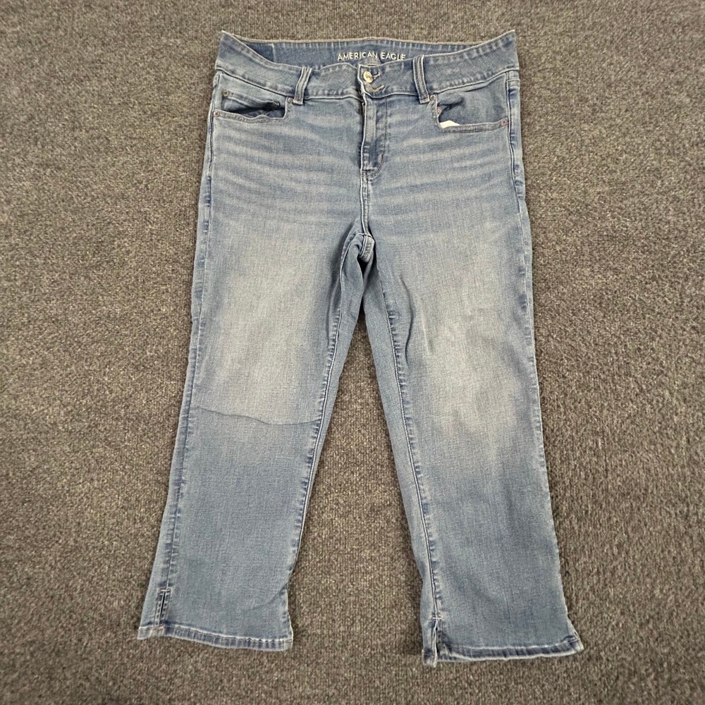 American Eagle Jeans Womens Size 16 Blue Cropped Next Level Stretch Denim Casual